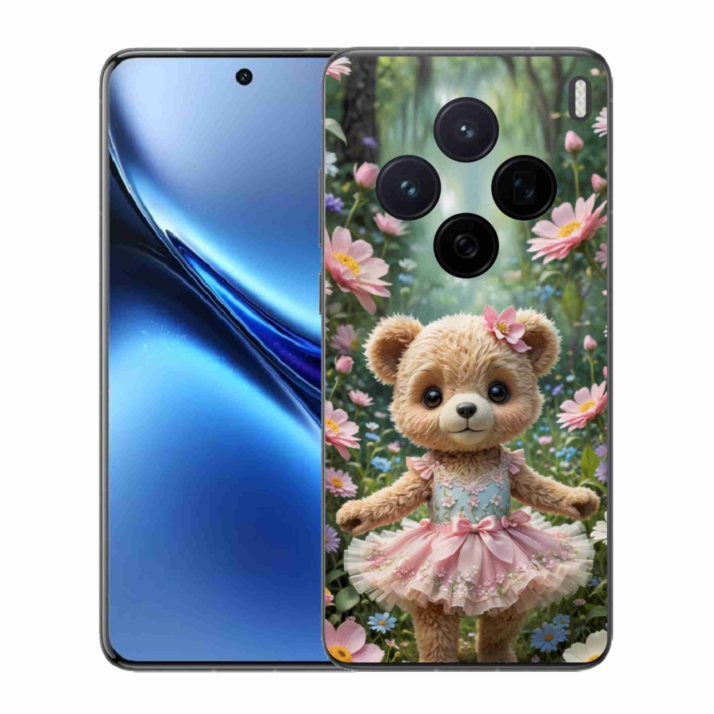 Gélový kryt mmCase na Vivo X200 5G - roztomilý medvedík v kvetoch