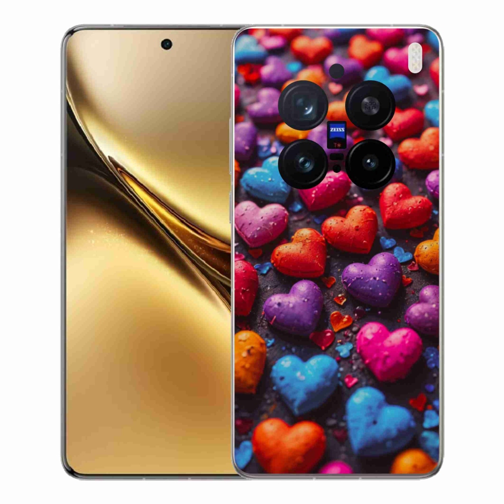 Gélový kryt mmCase na Vivo X200 Pro 5G - farebné srdcia