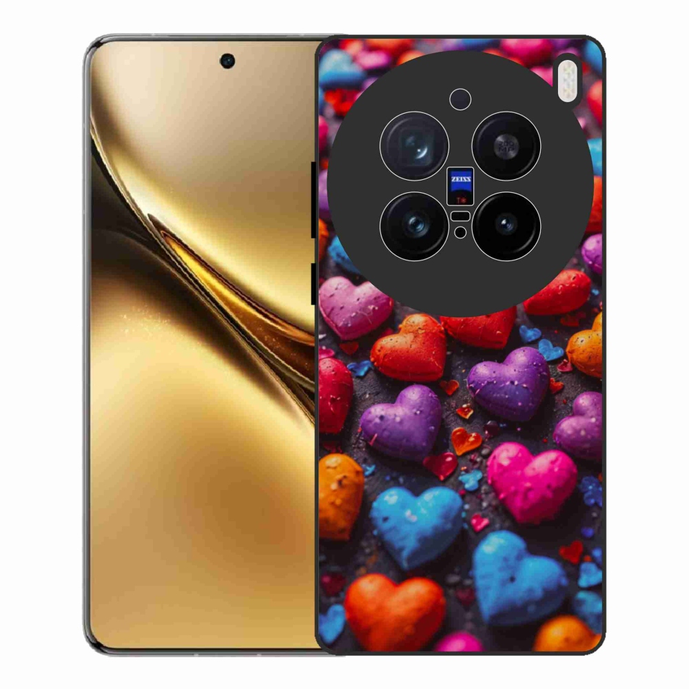 Gélový kryt mmCase na Vivo X200 Pro 5G - farebné srdcia
