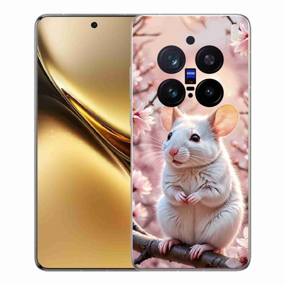 Gélový kryt mmCase na Vivo X200 Pro 5G - biela myš na vetve
