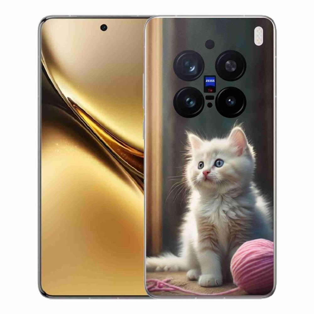 Gélový kryt mmCase na Vivo X200 Pro 5G - biele mačiatko 2
