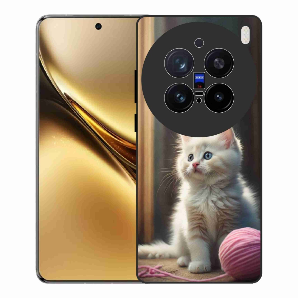 Gélový kryt mmCase na Vivo X200 Pro 5G - biele mačiatko 2