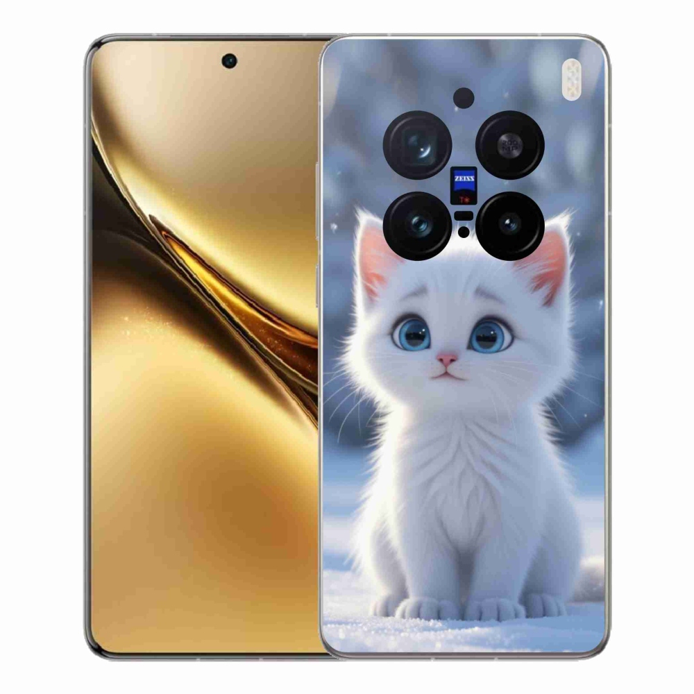 Gélový kryt mmCase na Vivo X200 Pro 5G - biele mačiatko 3