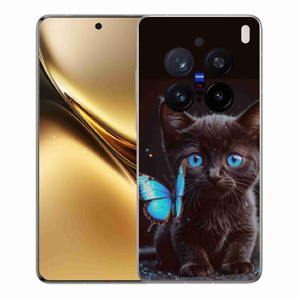 Gélový kryt mmCase na Vivo X200 Pro 5G - čierne mačiatko 3