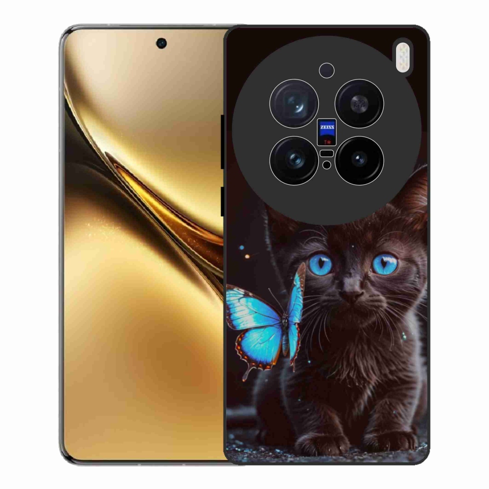 Gélový kryt mmCase na Vivo X200 Pro 5G - čierne mačiatko 3