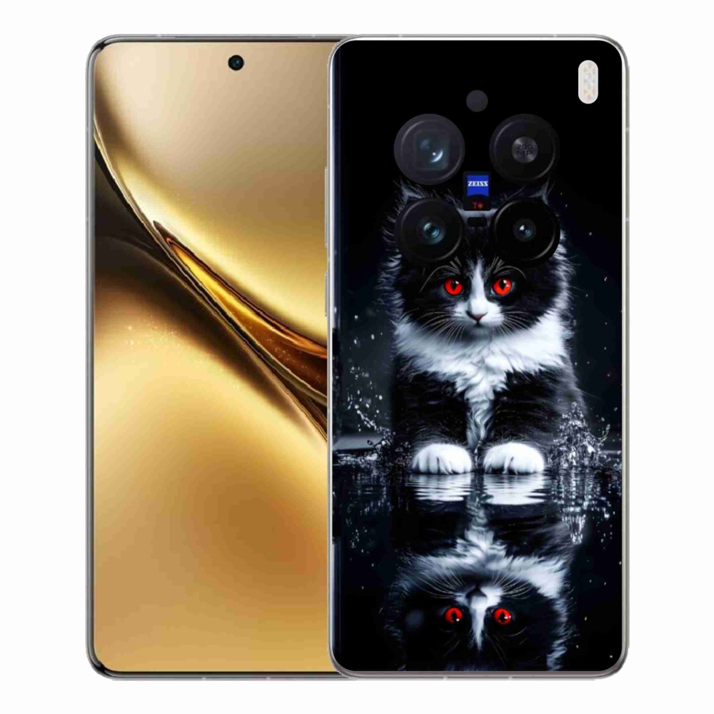 Gélový kryt mmCase na Vivo X200 Pro 5G - čiernobiele mačiatko