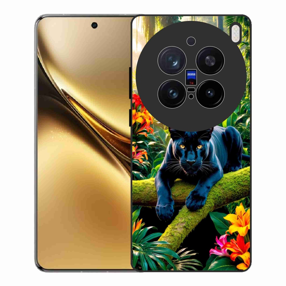 Gélový kryt mmCase na Vivo X200 Pro 5G - čierny panter v džungli