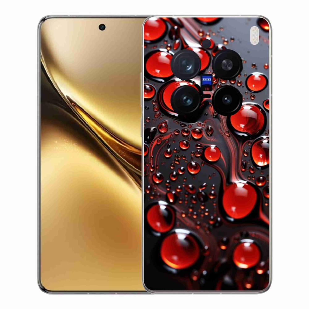 Gélový kryt mmCase na Vivo X200 Pro 5G - červené kvapky 2