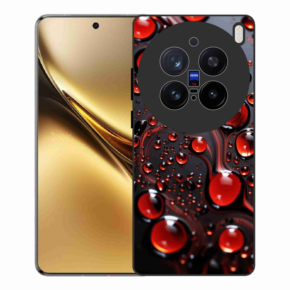 Gélový kryt mmCase na Vivo X200 Pro 5G - červené kvapky 2