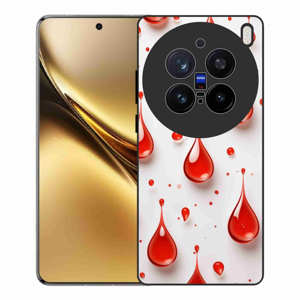 Gélový kryt mmCase na Vivo X200 Pro 5G - červené kvapky
