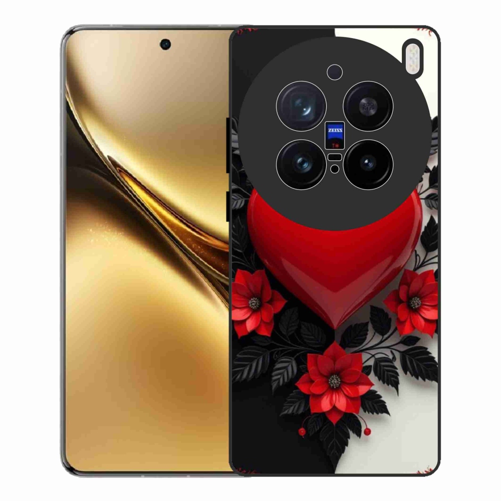 Gélový kryt mmCase na Vivo X200 Pro 5G - červené srdce