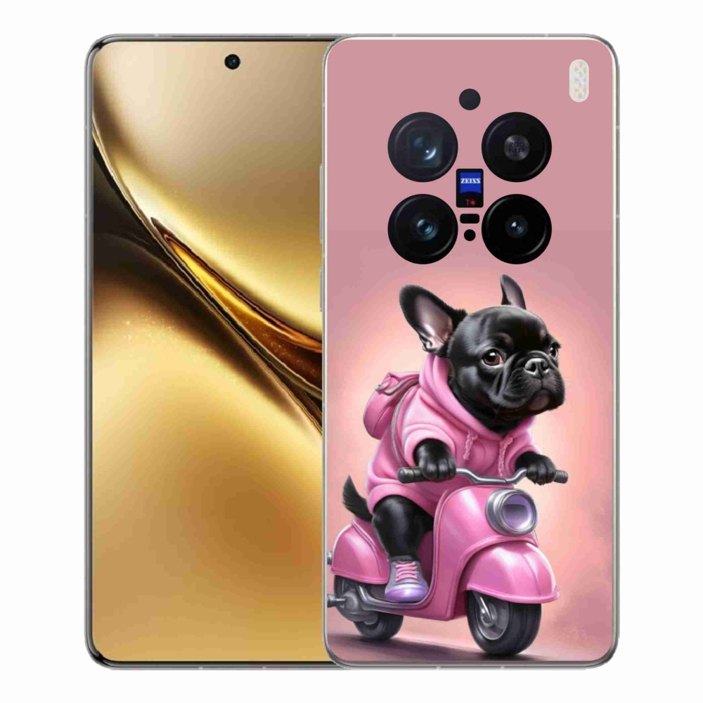 Gélový kryt mmCase na Vivo X200 Pro 5G - francúzsky buldoček na skútri