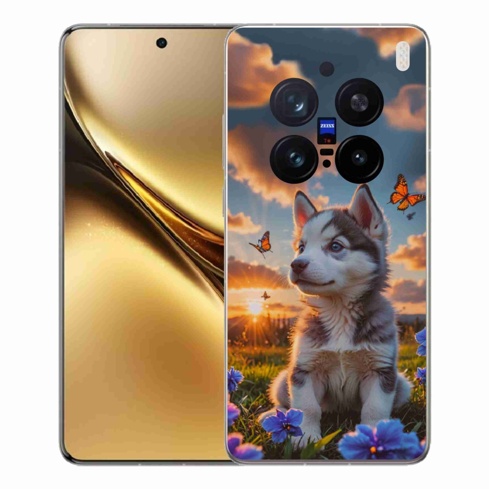 Gélový kryt mmCase na Vivo X200 Pre 5G - husky pri západe slnka