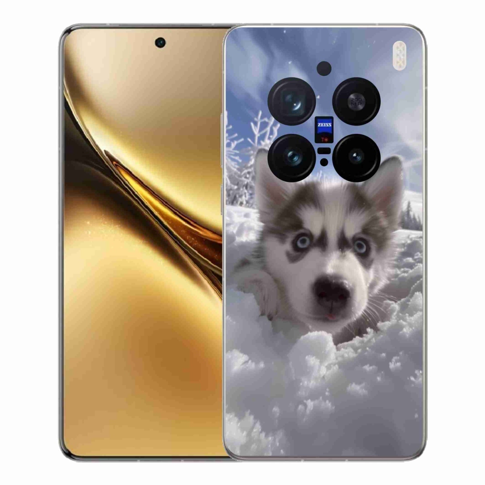 Gélový kryt mmCase na Vivo X200 Pre 5G - husky v snehu