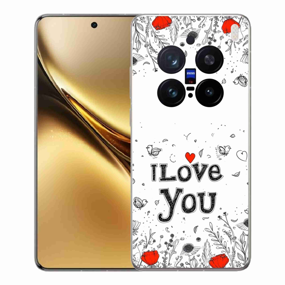 Gélový kryt mmCase na Vivo X200 Pre 5G - I love you biele pozadie