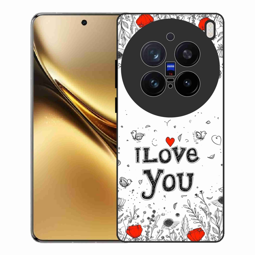 Gélový kryt mmCase na Vivo X200 Pre 5G - I love you biele pozadie