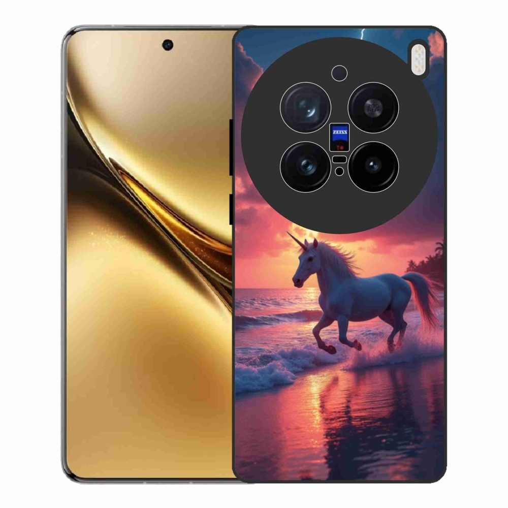 Gélový kryt mmCase na Vivo X200 Pro 5G - jednorožec na pláži