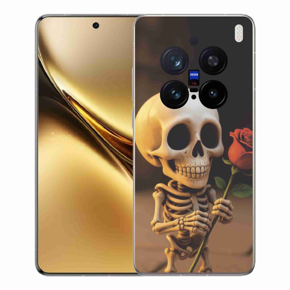 Gélový kryt mmCase na Vivo X200 Pro 5G - kostlivec s ružou