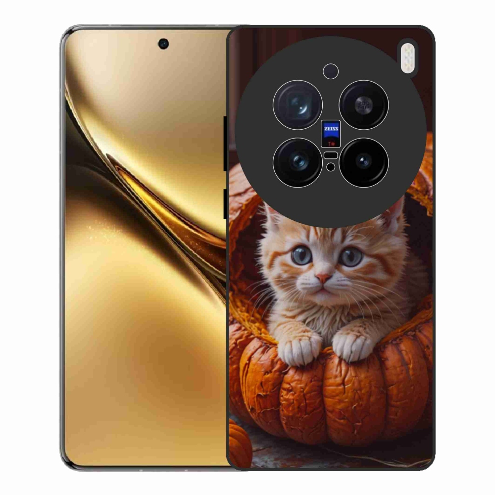 Gélový kryt mmCase na Vivo X200 Pre 5G - mačiatko a tekvica 2
