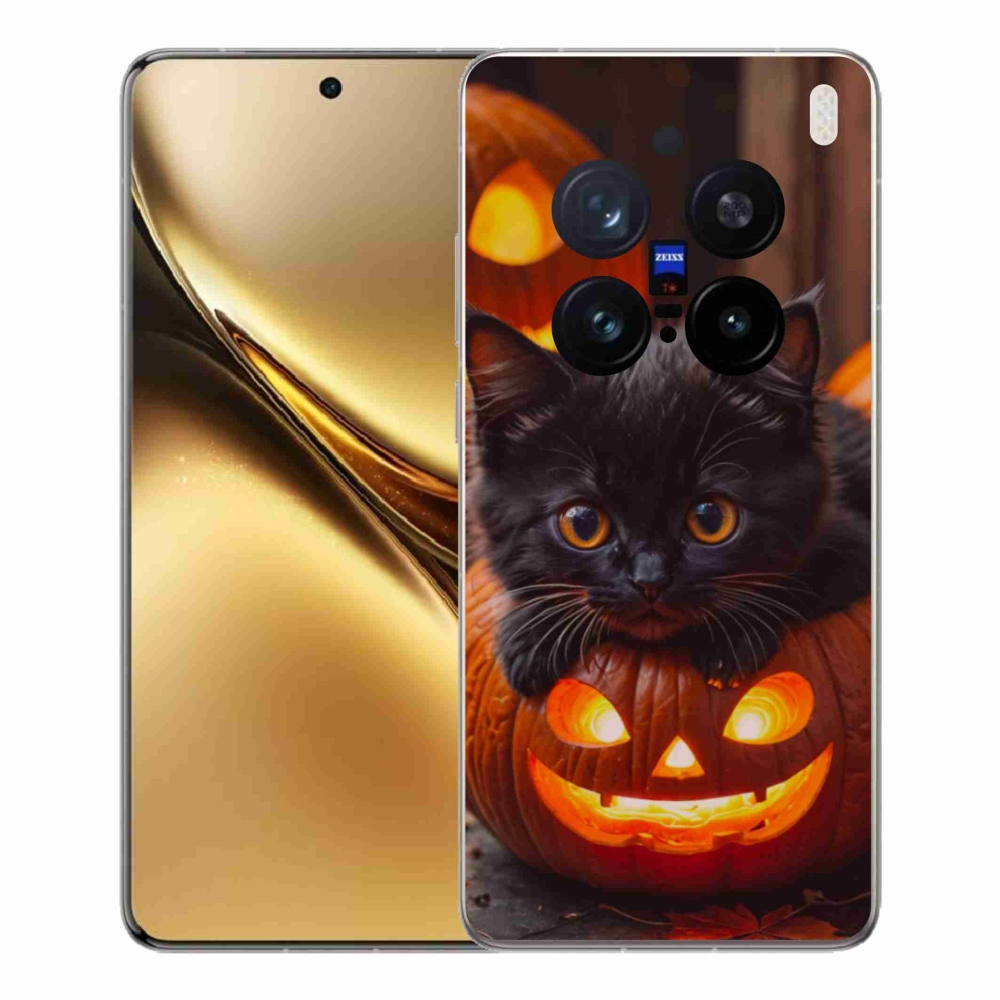 Gélový kryt mmCase na Vivo X200 Pre 5G - mačiatko a tekvica