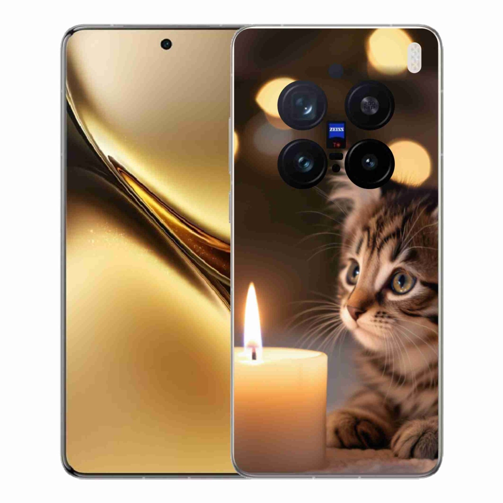 Gélový kryt mmCase na Vivo X200 Pro 5G - mačiatko a sviečka
