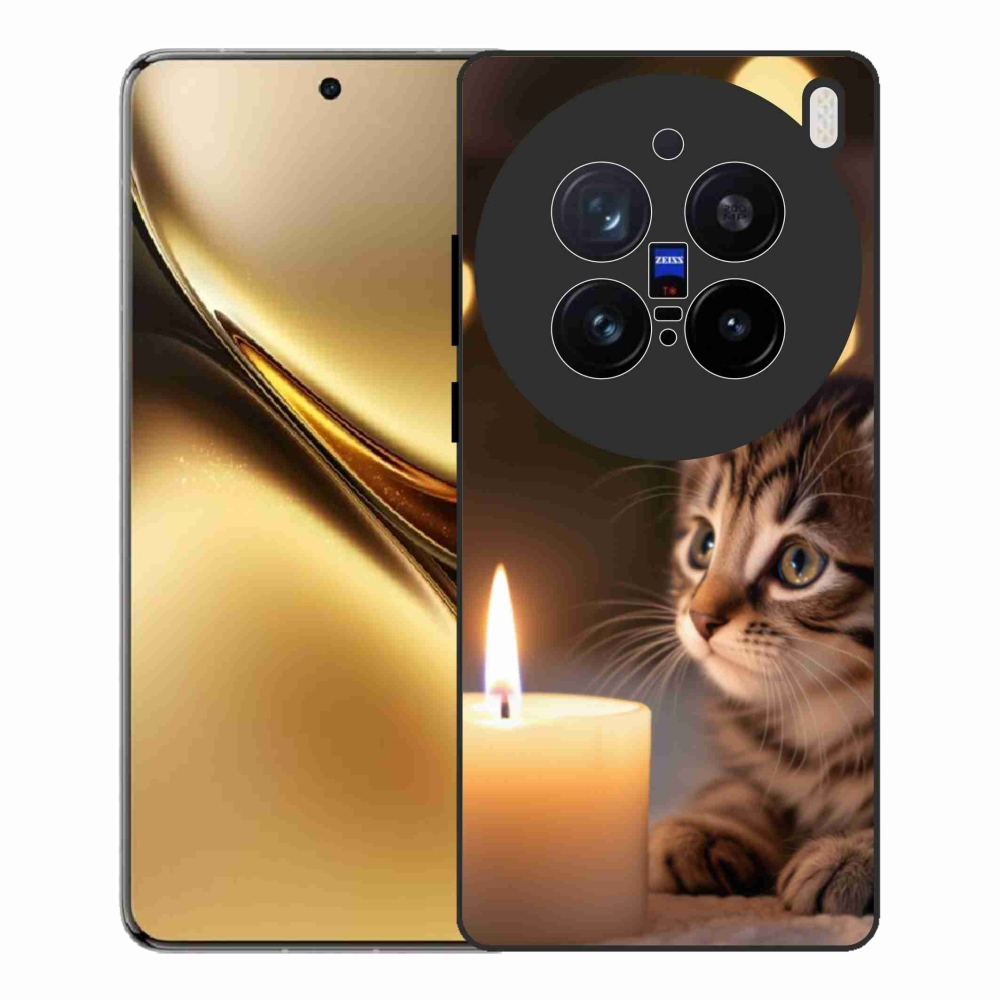 Gélový kryt mmCase na Vivo X200 Pro 5G - mačiatko a sviečka