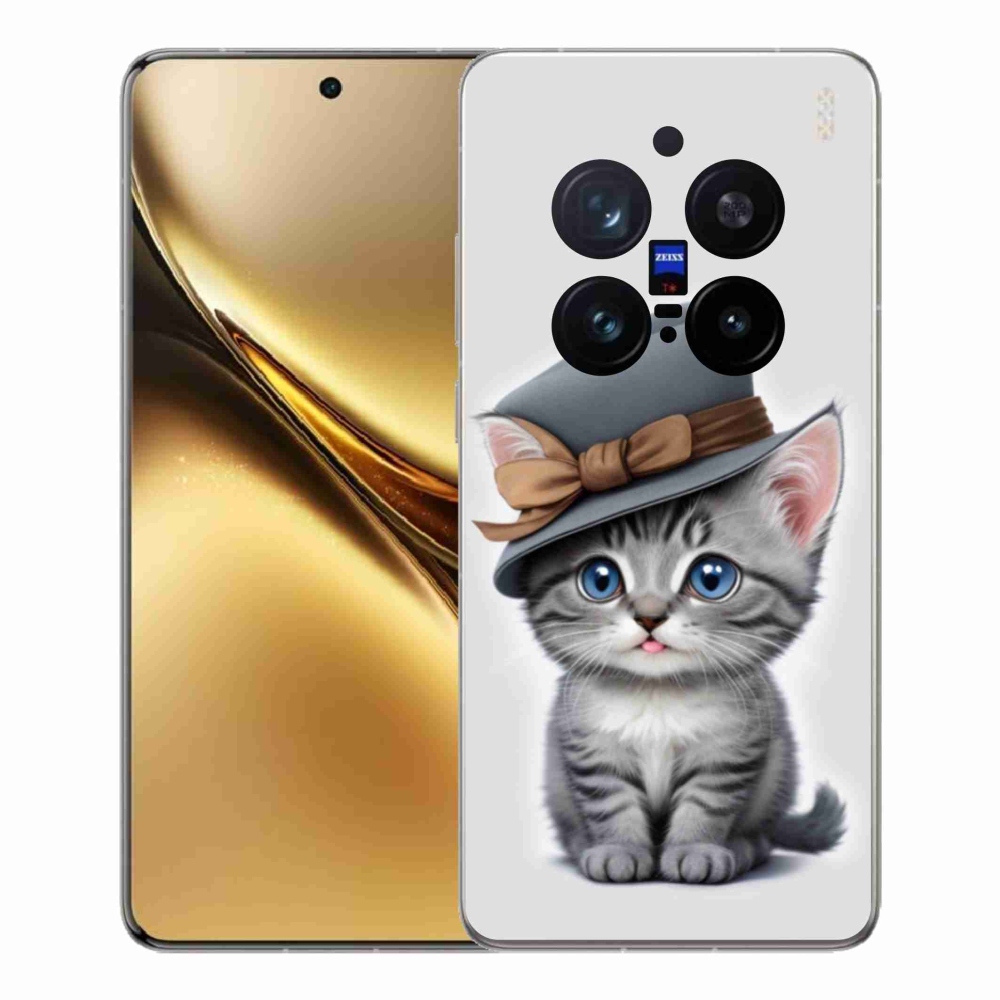Gélový kryt mmCase na Vivo X200 Pro 5G - mačiatko s klobúkom