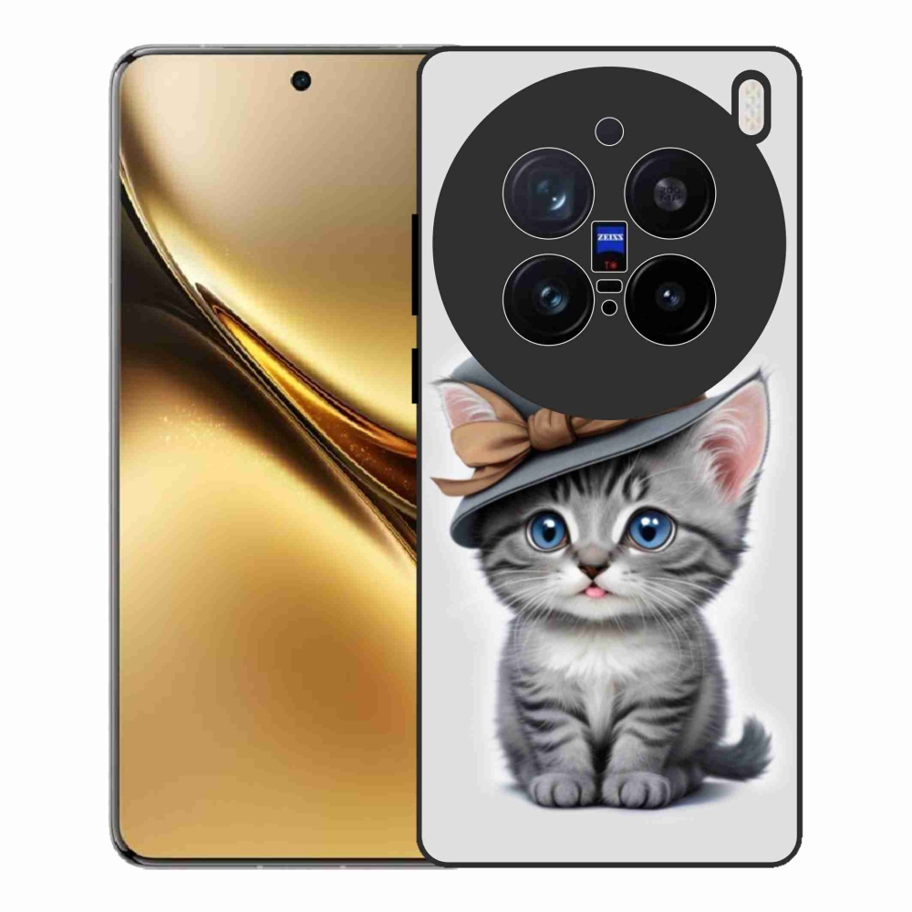 Gélový kryt mmCase na Vivo X200 Pro 5G - mačiatko s klobúkom