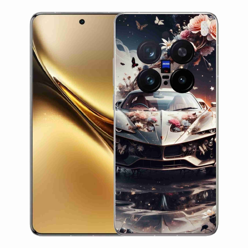 Gélový kryt mmCase na Vivo X200 Pro 5G - kvetinový športový automobil