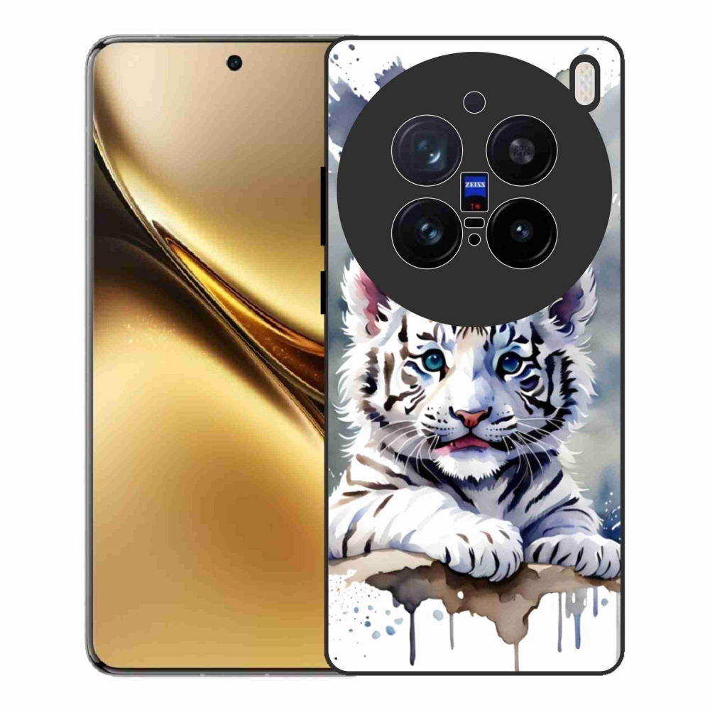 Gélový kryt mmCase na Vivo X200 Pre 5G - mláďa bieleho tigra