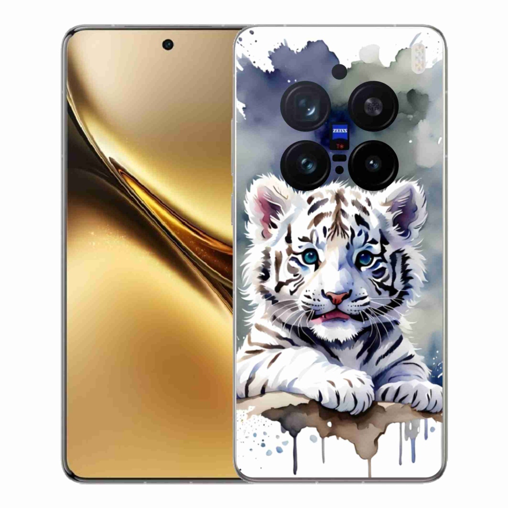 Gélový kryt mmCase na Vivo X200 Pre 5G - mláďa bieleho tigra