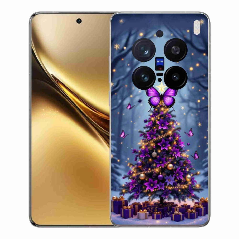 Gélový kryt mmCase na Vivo X200 Pre 5G - motýlí vianočný stromček