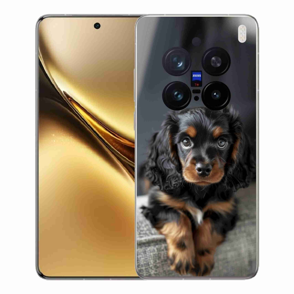 Gélový kryt mmCase na Vivo X200 Pro 5G - roztomilý dlhosrstý jazvečík