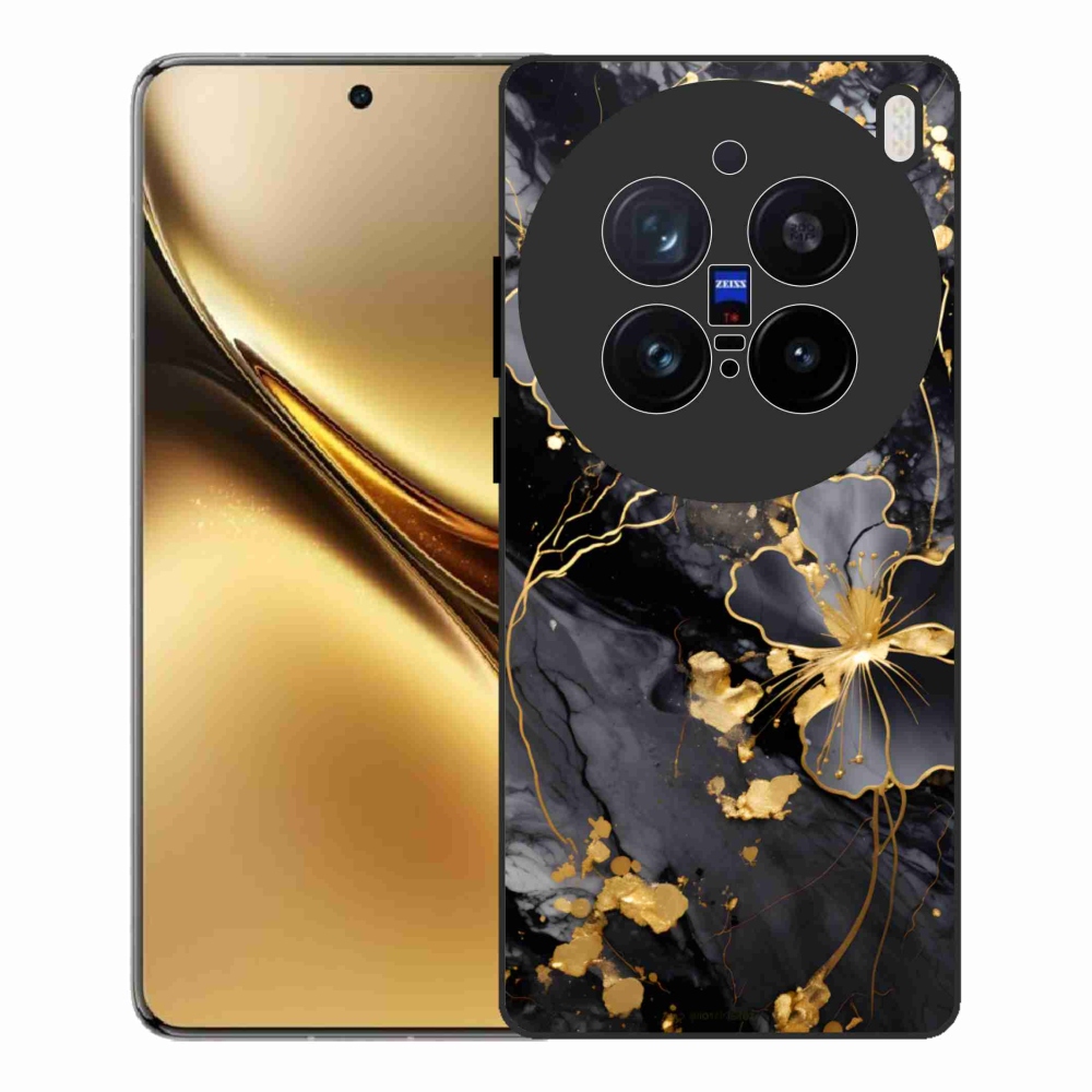 Gélový kryt mmCase na Vivo X200 Pro 5G - zlaté kvety