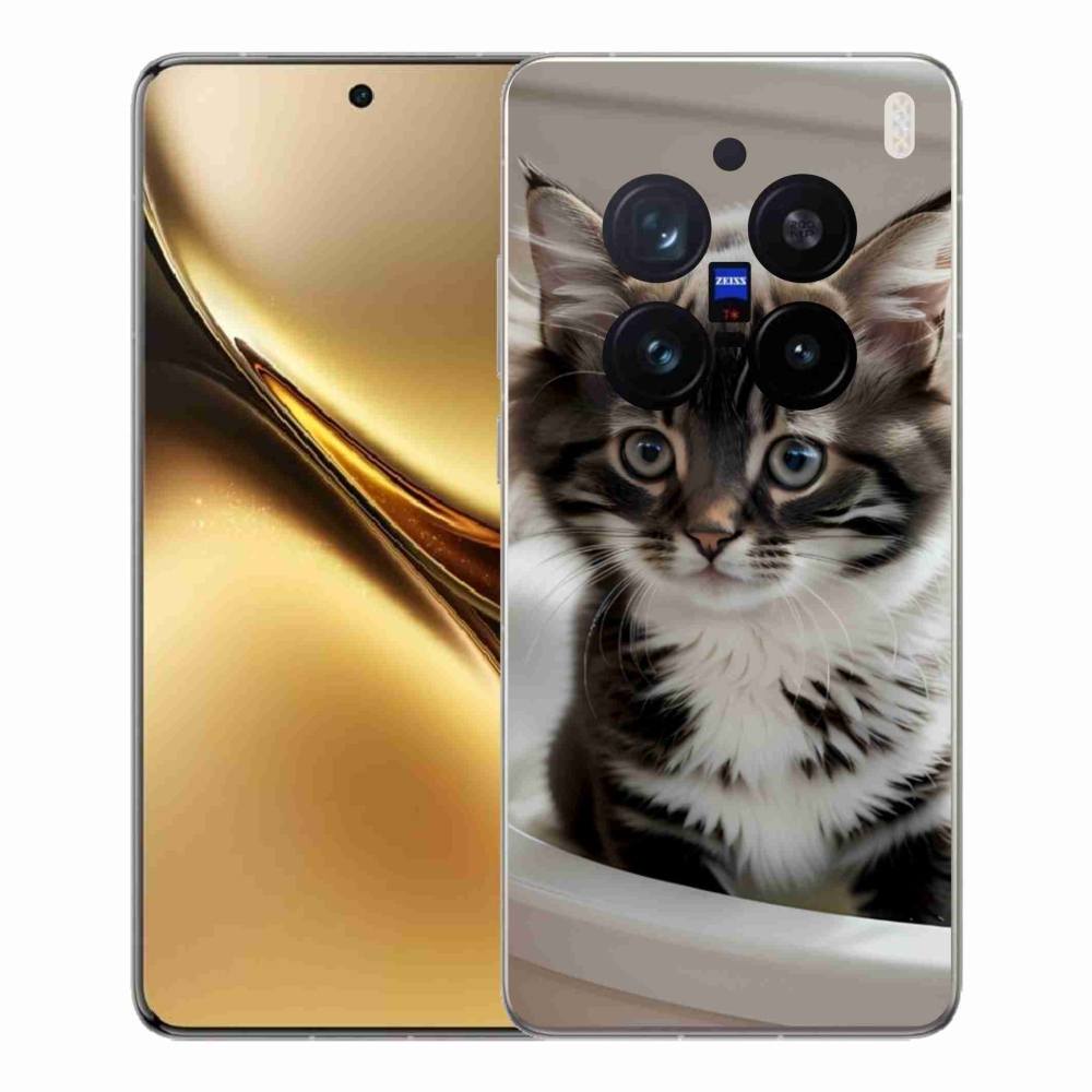 Gélový kryt mmCase na Vivo X200 Pro 5G - zvedavé mačiatko