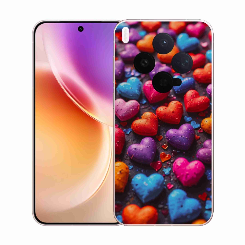 Gélový kryt mmCase na Vivo X300 5G - farebné srdcia