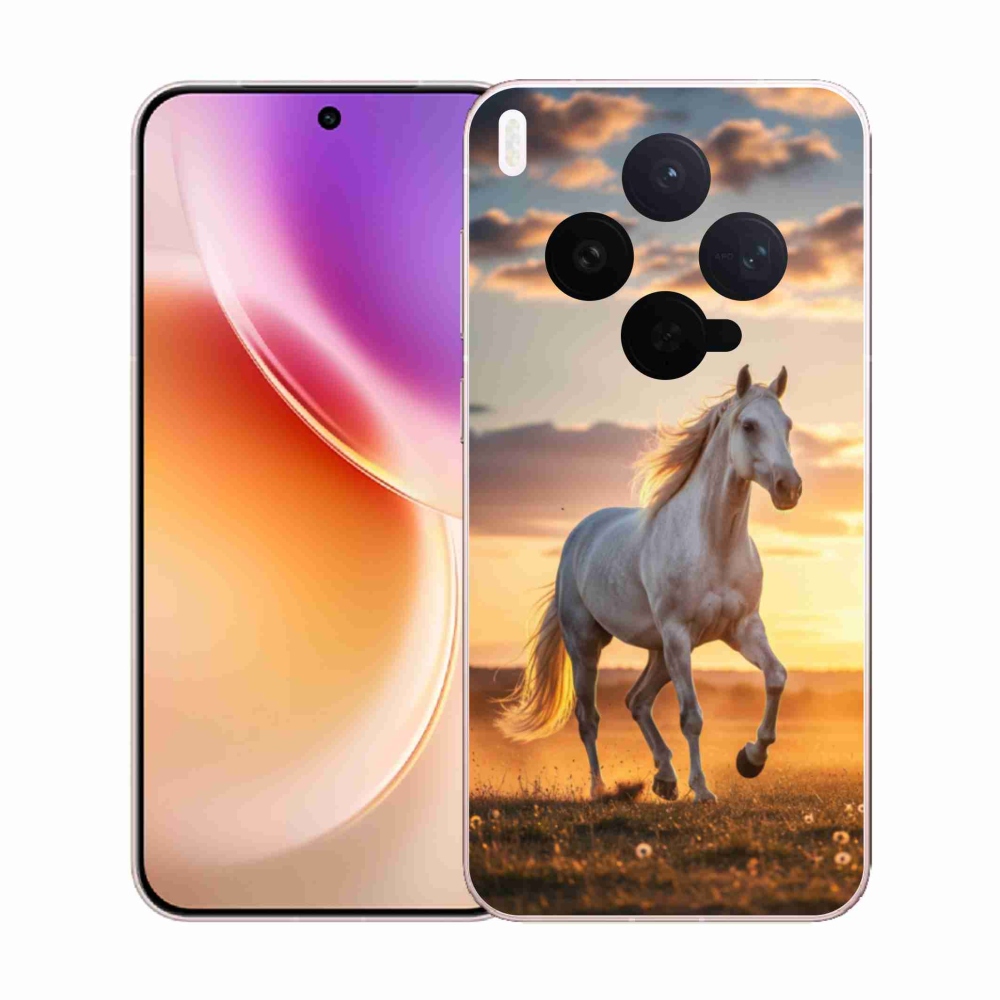 Gélový kryt mmCase na Vivo X300 5G - bežiaci biely kôň 2