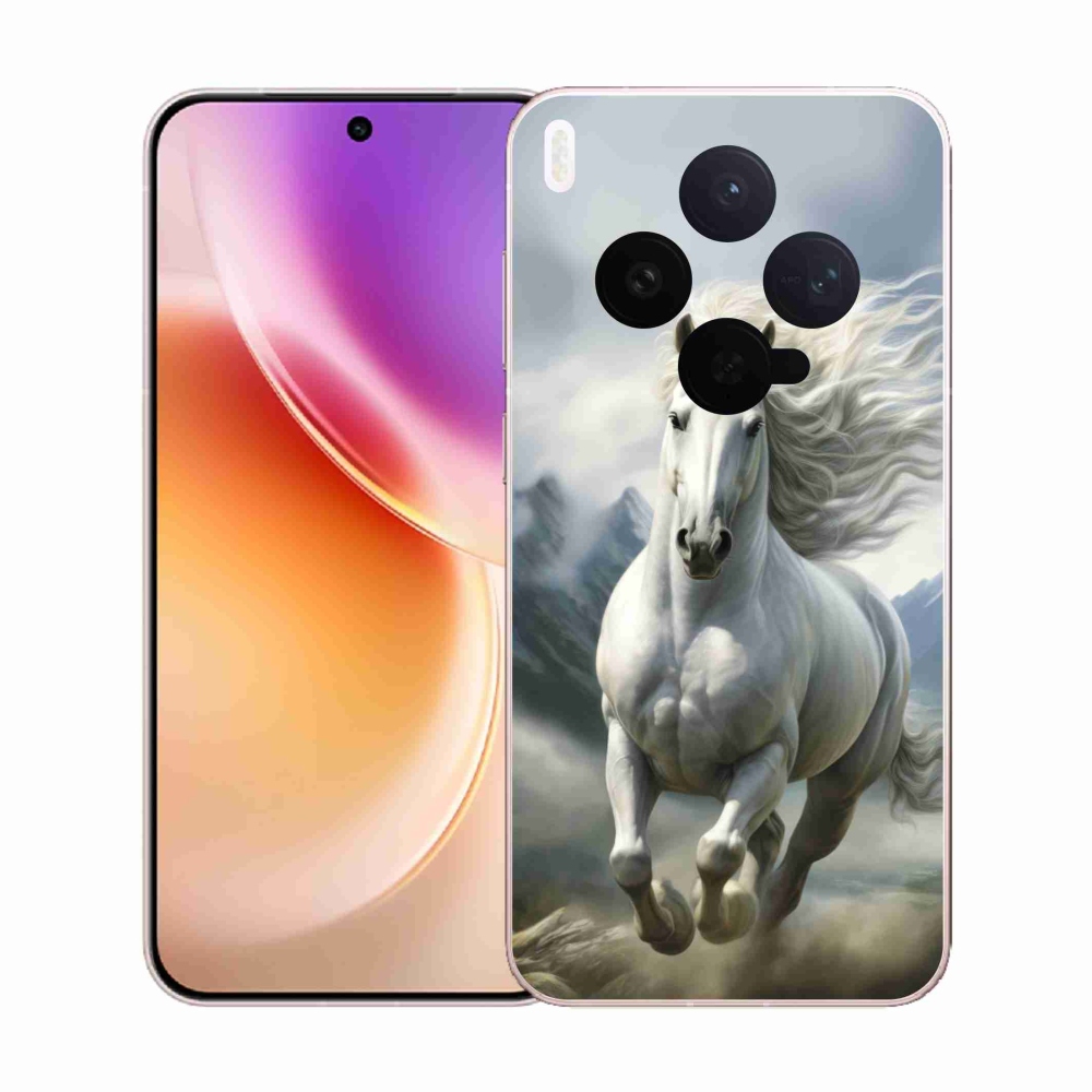 Gélový kryt mmCase na Vivo X300 5G - bežiaci biely kôň 3