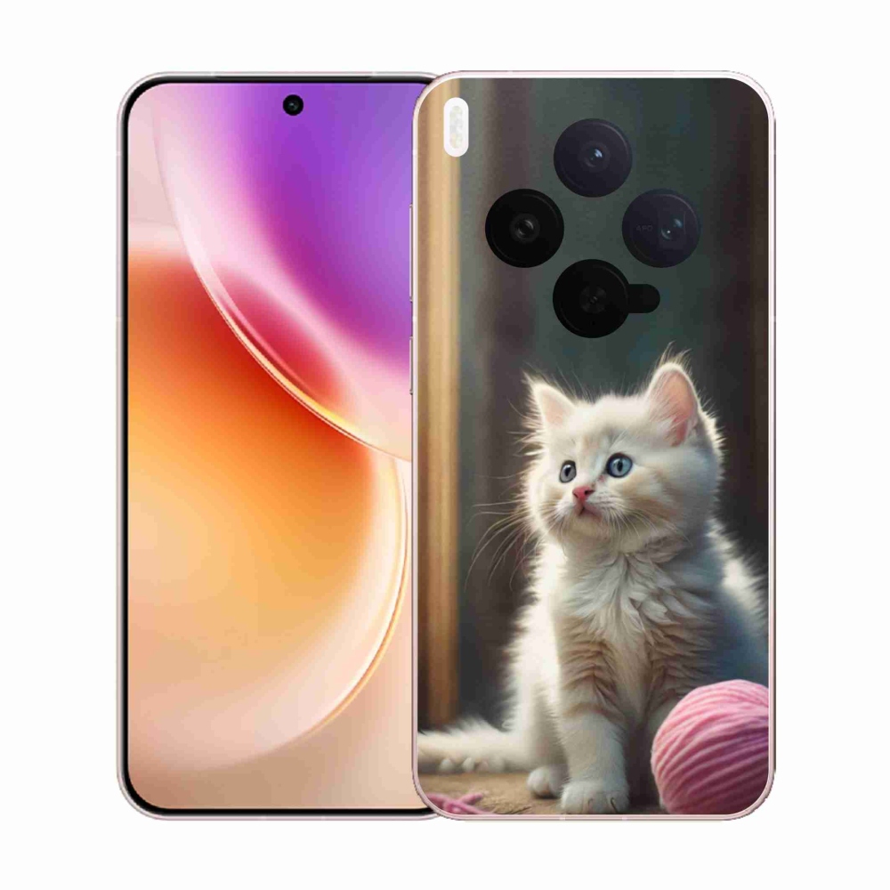 Gélový kryt mmCase na Vivo X300 5G - biele mačiatko 2