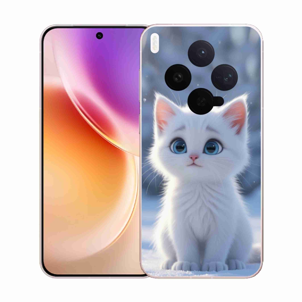 Gélový kryt mmCase na Vivo X300 5G - biele mačiatko 3