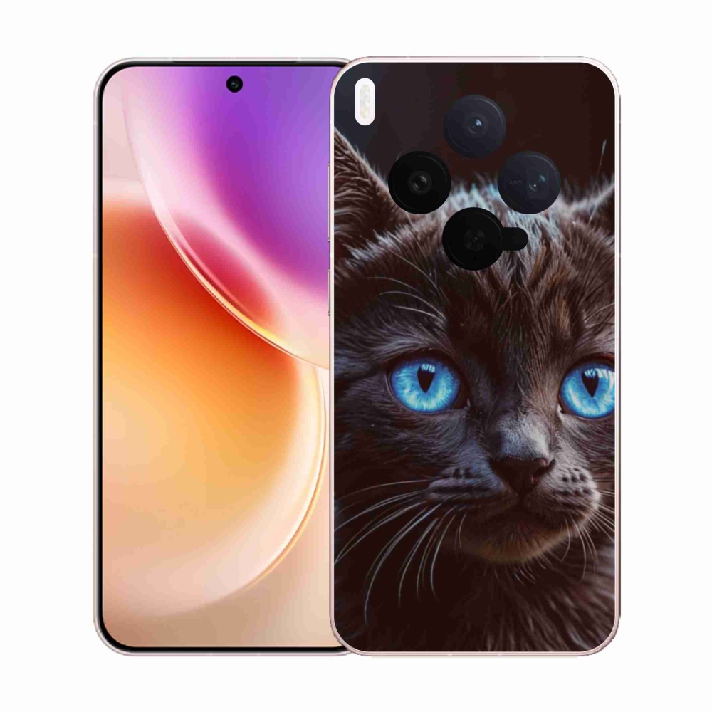 Gélový kryt mmCase na Vivo X300 5G - čierne mačiatko 2