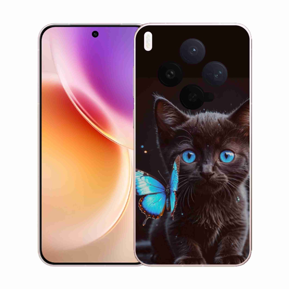 Gélový kryt mmCase na Vivo X300 5G - čierne mačiatko 3