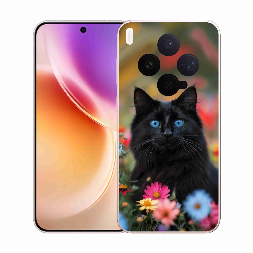 Gélový kryt mmCase na Vivo X300 5G - čierne mačiatko 4