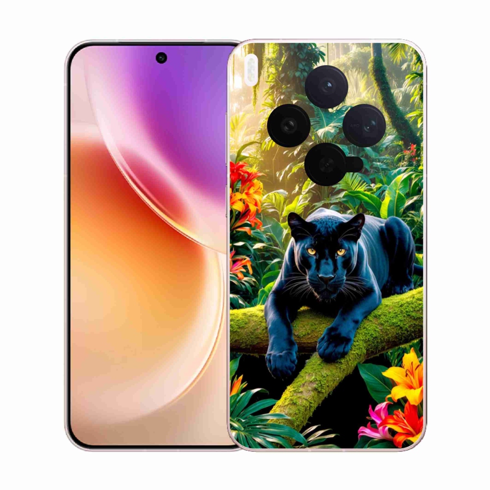 Gélový kryt mmCase na Vivo X300 5G - čierny panter v džungli