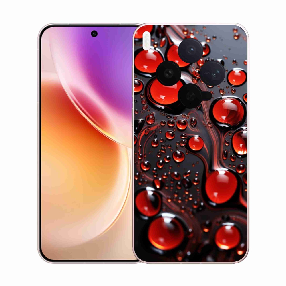 Gélový kryt mmCase na Vivo X300 5G - červené kvapky 2