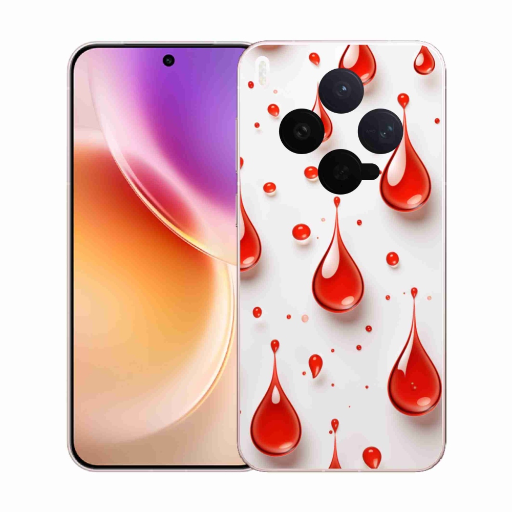 Gélový kryt mmCase na Vivo X300 5G - červené kvapky