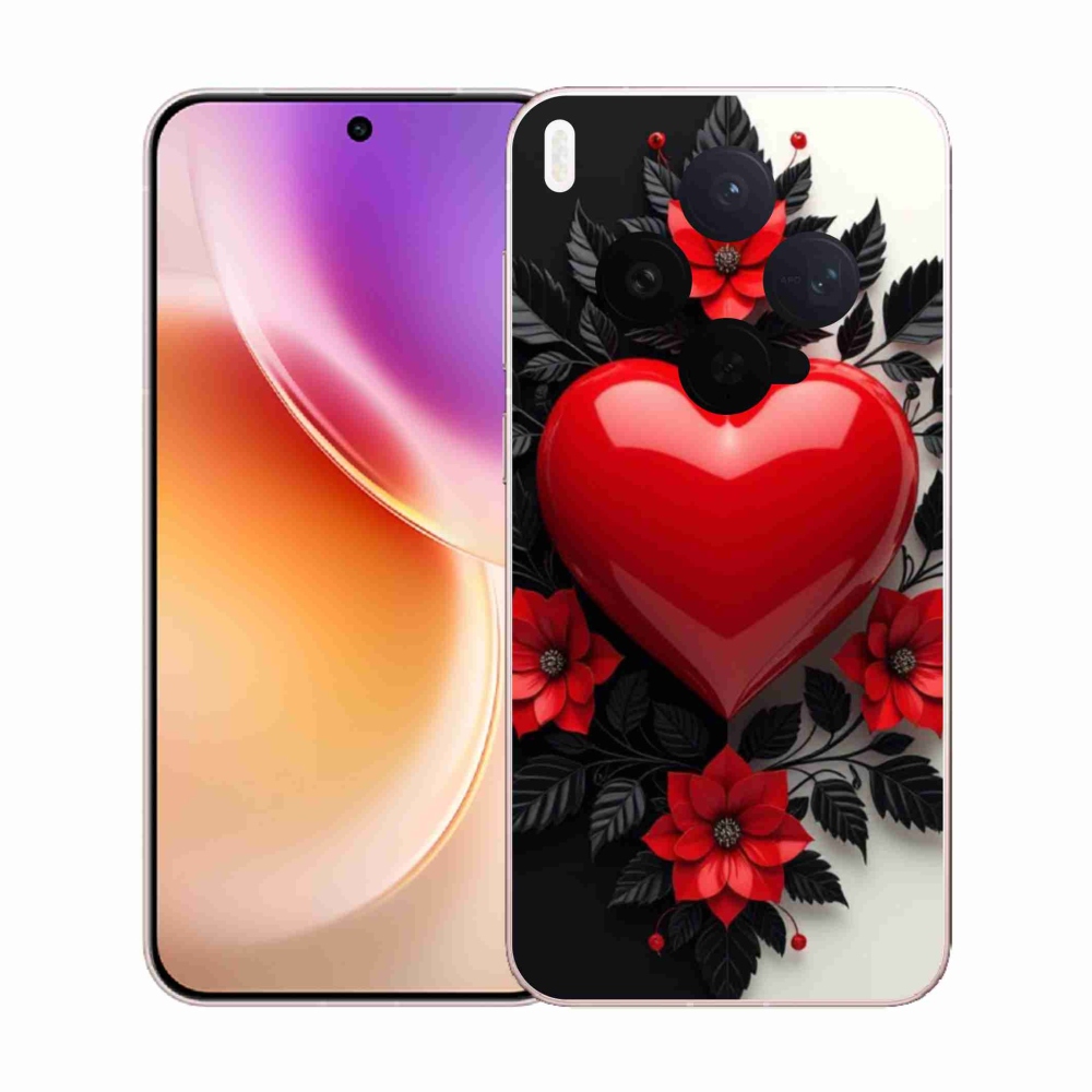 Gélový kryt mmCase na Vivo X300 5G - červené srdce