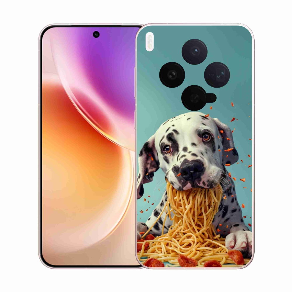 Gélový kryt mmCase na Vivo X300 5G - dalmatín a špagety