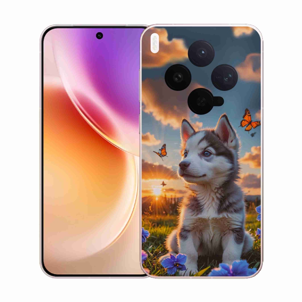 Gélový kryt mmCase na Vivo X300 5G - husky pri západe slnka