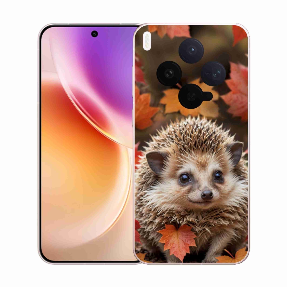 Gélový kryt mmCase na Vivo X300 5G - ježko v lístii